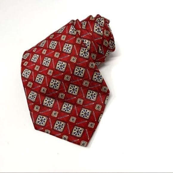 Roundtree & Yorke Red Silk Tie - Picture 1 of 4